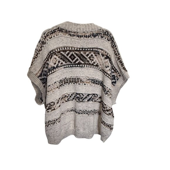 Anthropologie Bohemian Knit Cardigan Sweater L Button Front Short Sleeve Beige - Picture 5 of 9